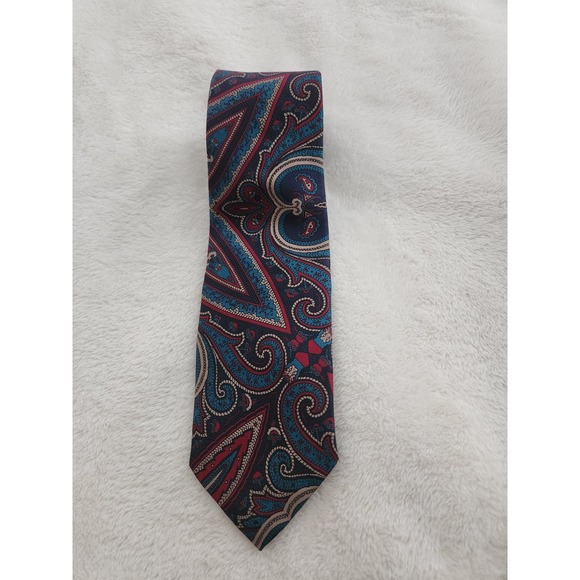Vintage Pure Silk By Wembley Large Paisley Men's Tei 3"x54" - Picture 1 of 5